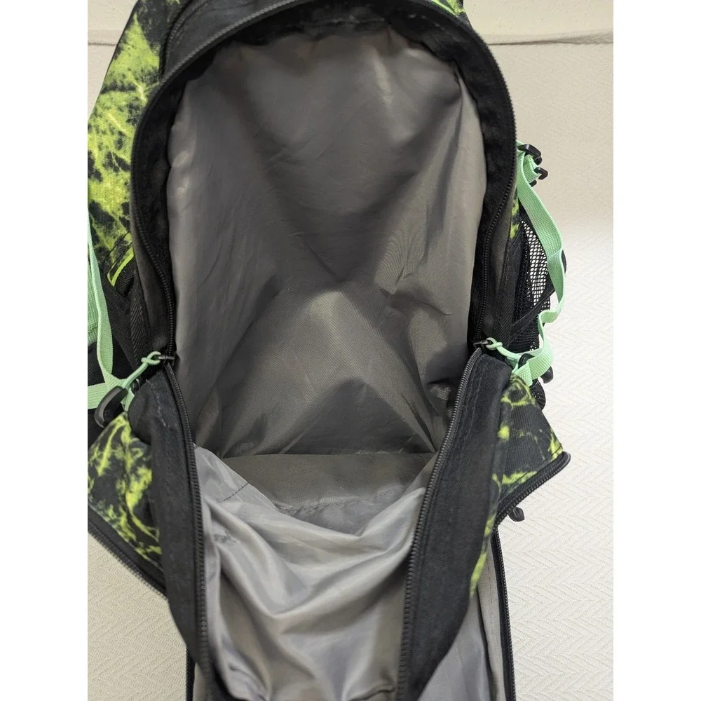 High Sierra Backpack Green Black Lightning Pattern School Hiking Daypack Bag